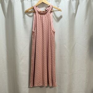Haptics Eyelit Halter Boutique Dress Light Dusty Pink NWOT Women's Size Small